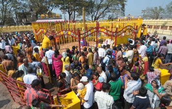 Sammakka Saralamma Jatara or Medaram Jatara is a tribal festival of honouring the goddesses celebrated in the Telangana region of Andhra Pradesh, India